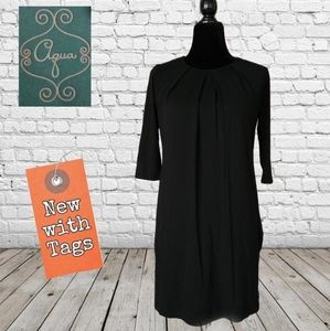 NWT/Agua Pleat Detail Long Sleeve Dress